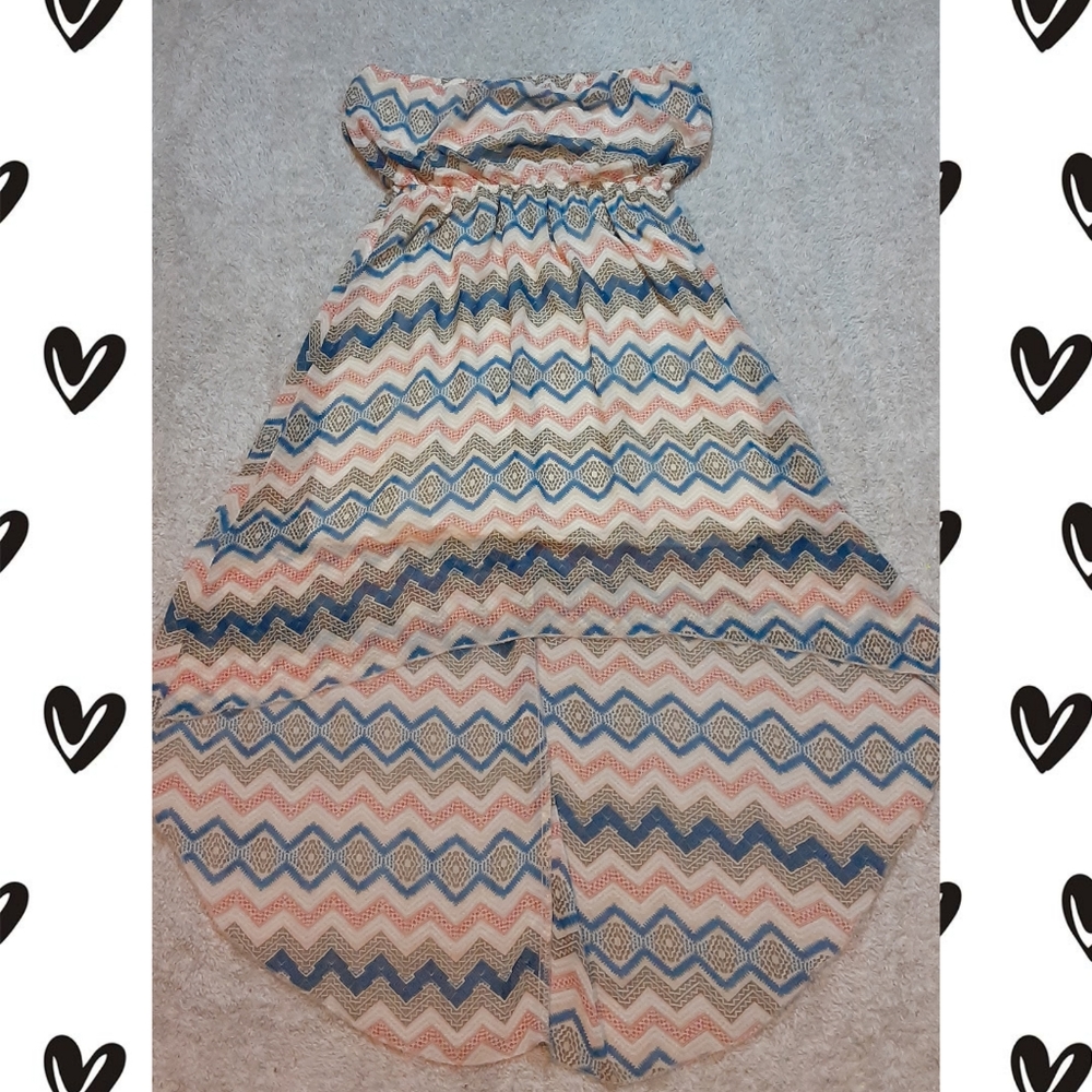 Rue21 Strapless Boho High-Low Dress EUC L